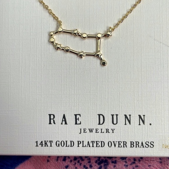 Brand New Rae Dunn Gemini 14K Gold Plated Over Brass Astrology 16”+2” Necklace - Picture 3 of 8